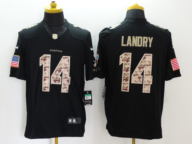 Men's Miami Dolphins Jarvis Landry #14 Black Jersey